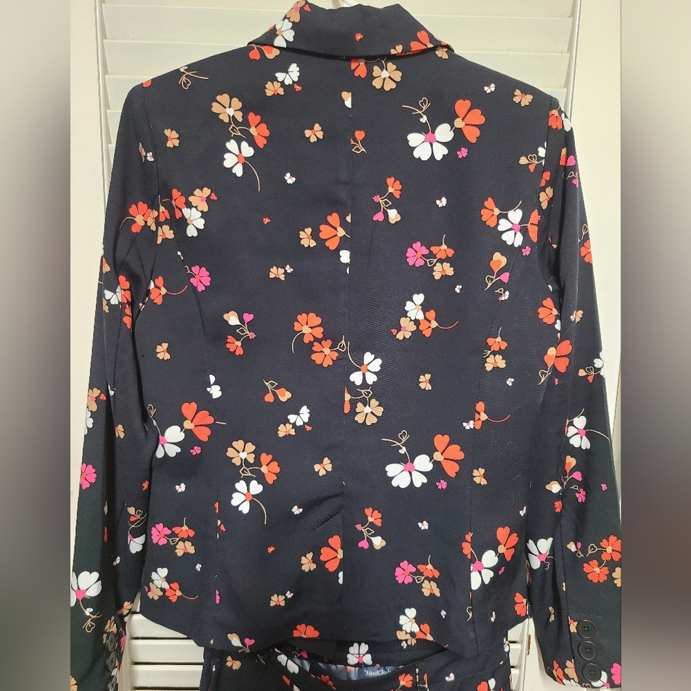Modcloth Floral Print Flower Suit Set Blazer Pants - Picture 5 of 9
